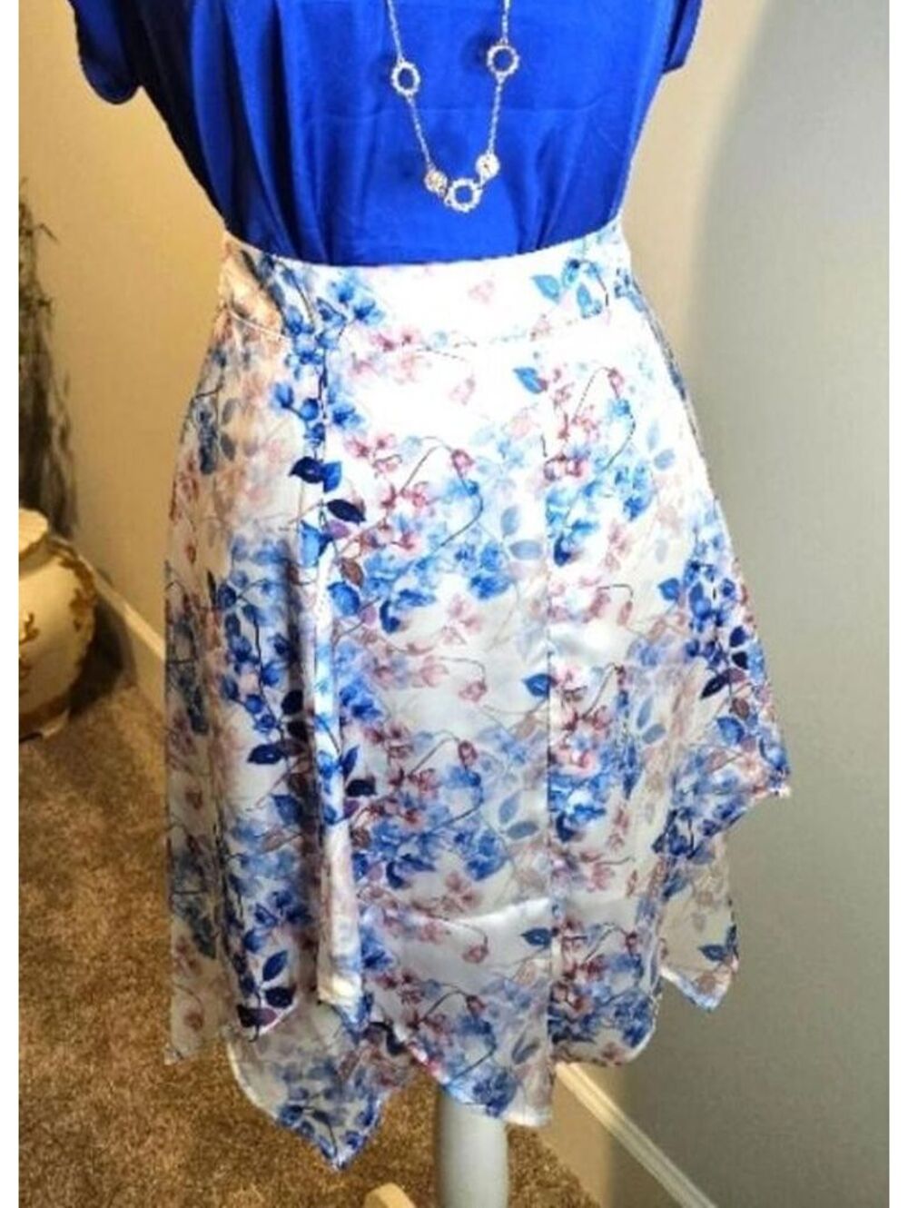 A/Loud Floral Asymmetrical Skirt - Stylish Dubai Fashion